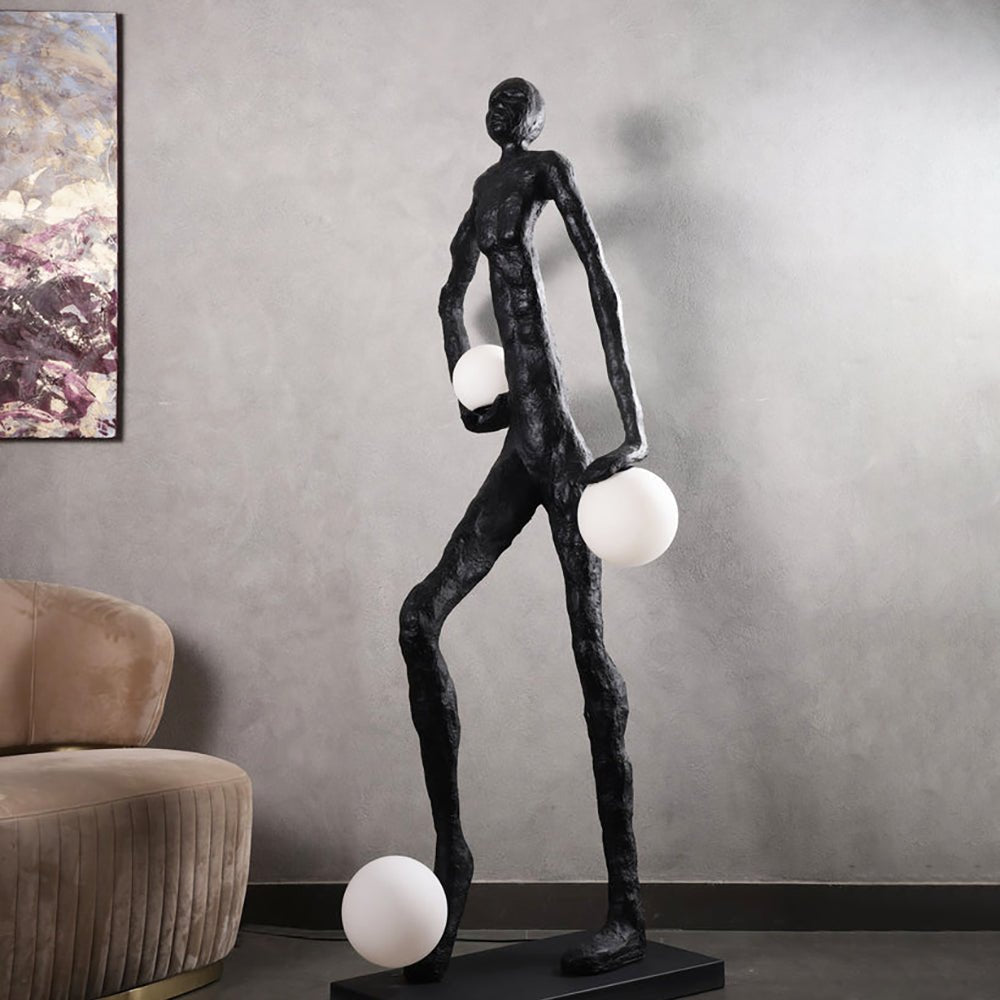 Kaelthos Textured Black Floor Lamp