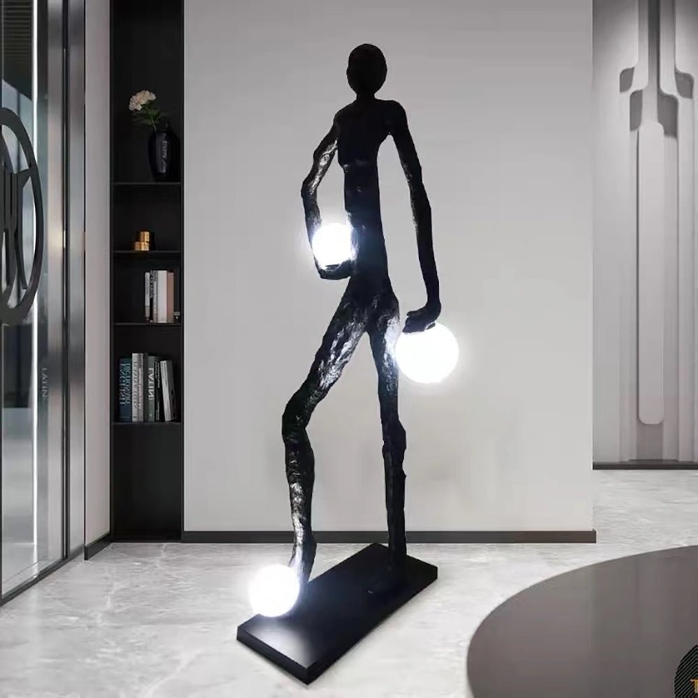Kaelthos Textured Black Floor Lamp