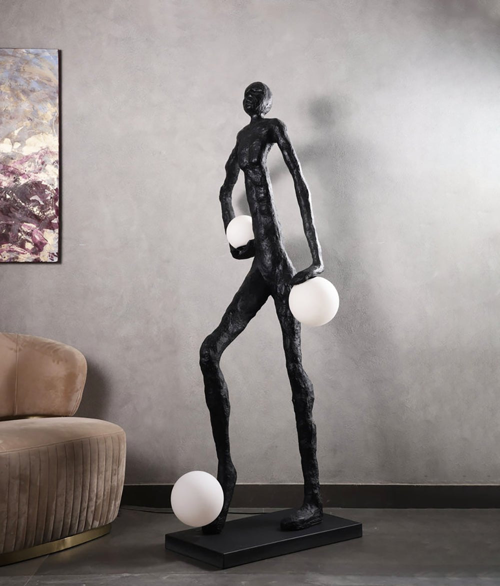 Kaelthos Textured Black Floor Lamp