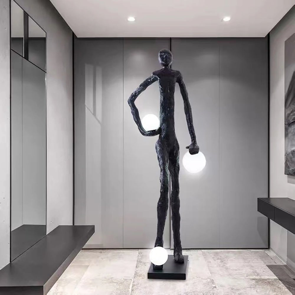 Kaelthos Textured Black Floor Lamp