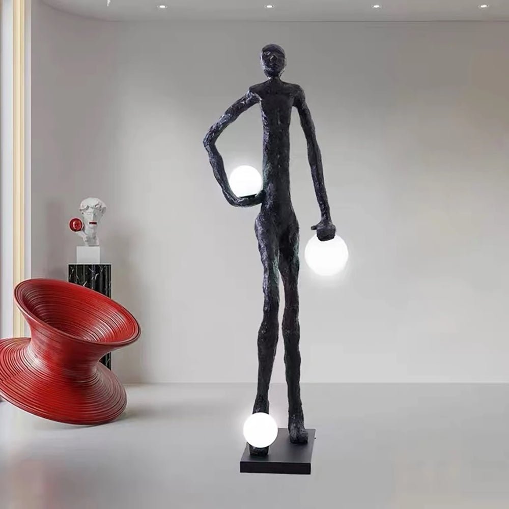 Kaelthos Textured Black Floor Lamp