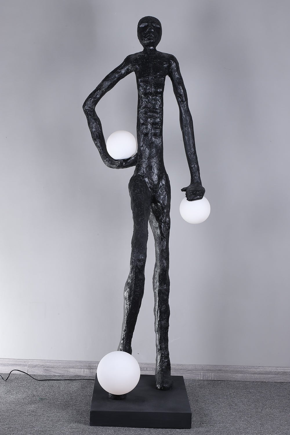 Kaelthos Textured Black Floor Lamp