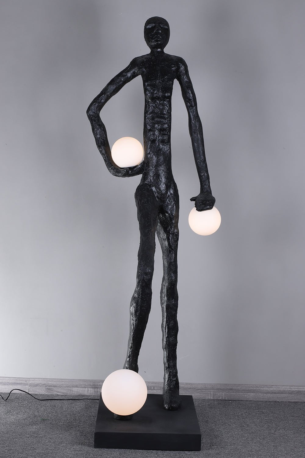Kaelthos Textured Black Floor Lamp