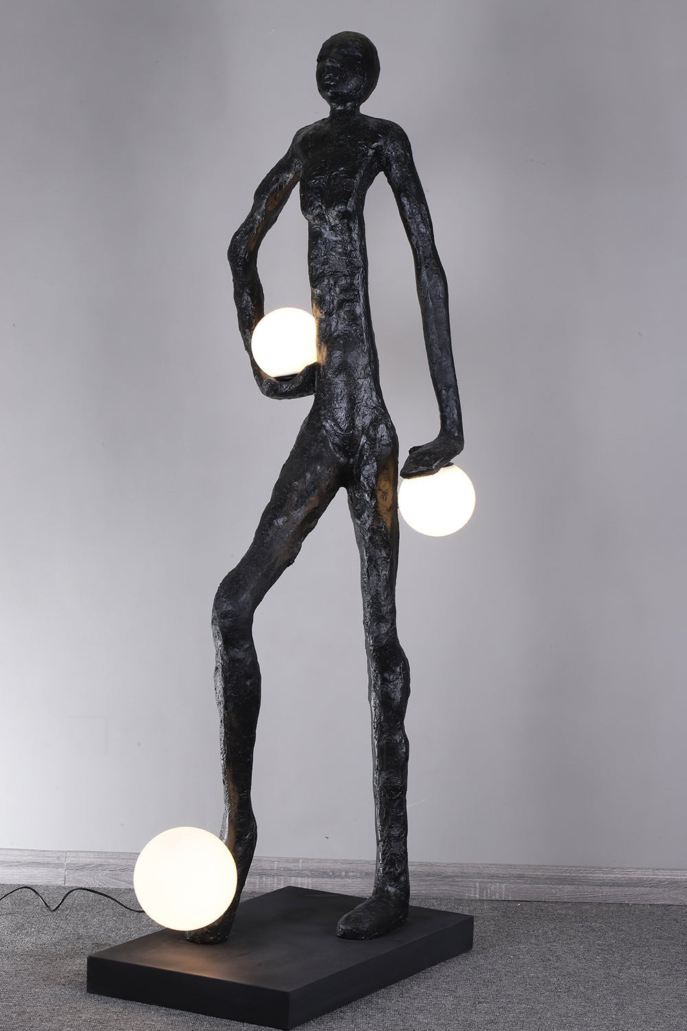 Kaelthos Textured Black Floor Lamp