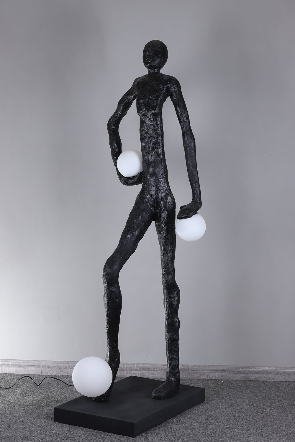 Kaelthos Textured Black Floor Lamp