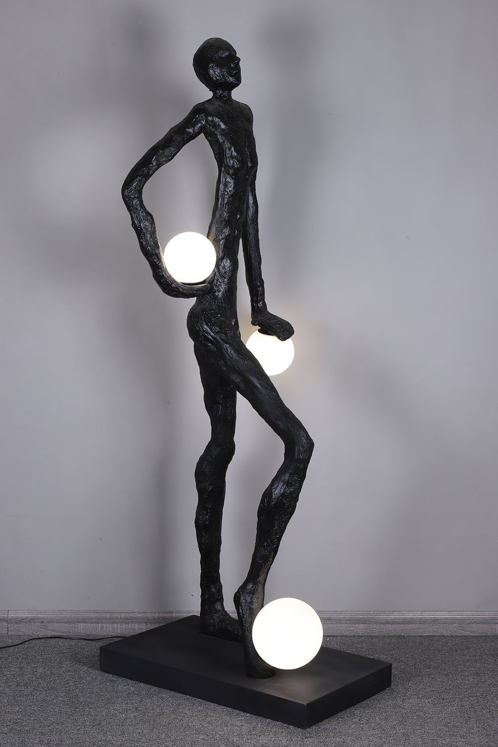 Kaelthos Textured Black Floor Lamp