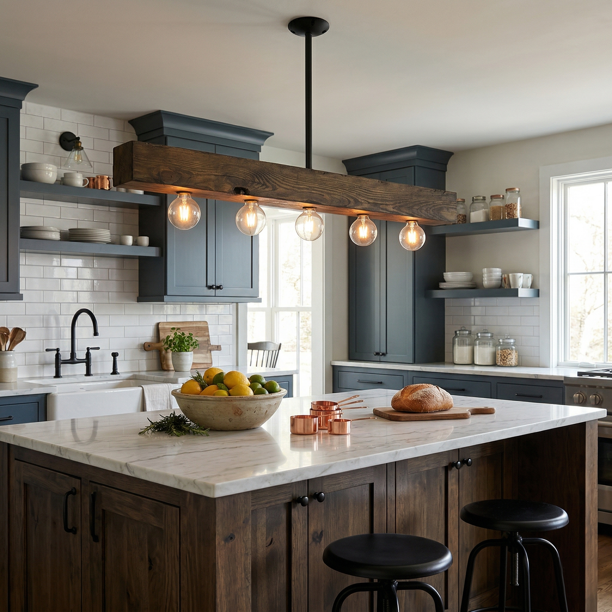 Kilo Wood Beam Island Chandelier