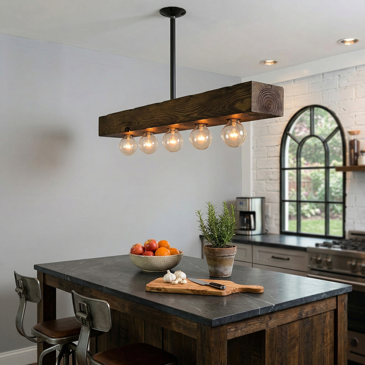 Kilo Wood Beam Island Chandelier