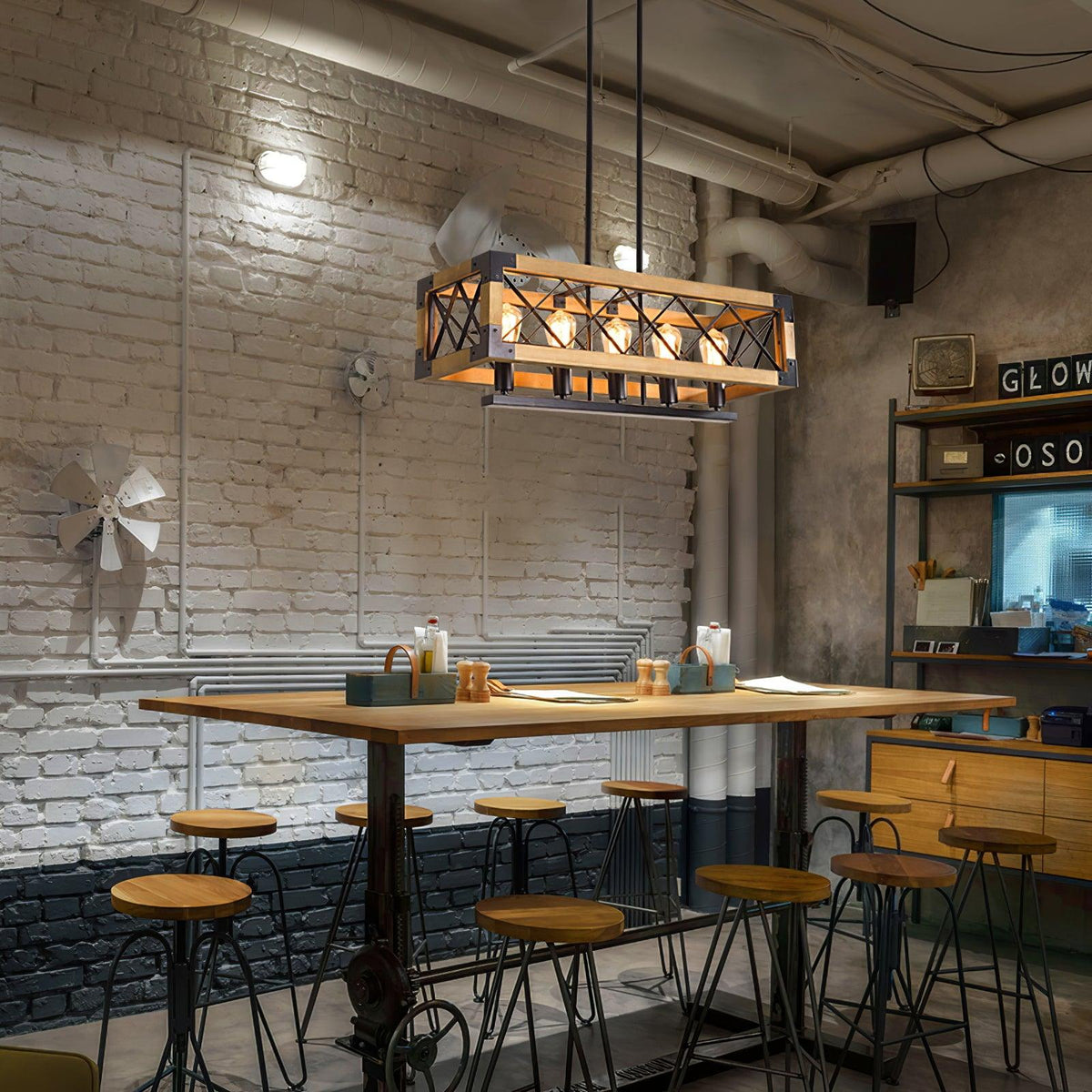 Grid Kitchen Island Rectangle Chandelier