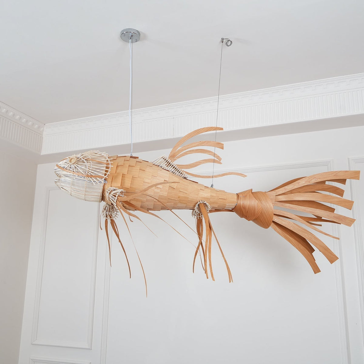 KOI Chandelier Wooden Fish Handmade