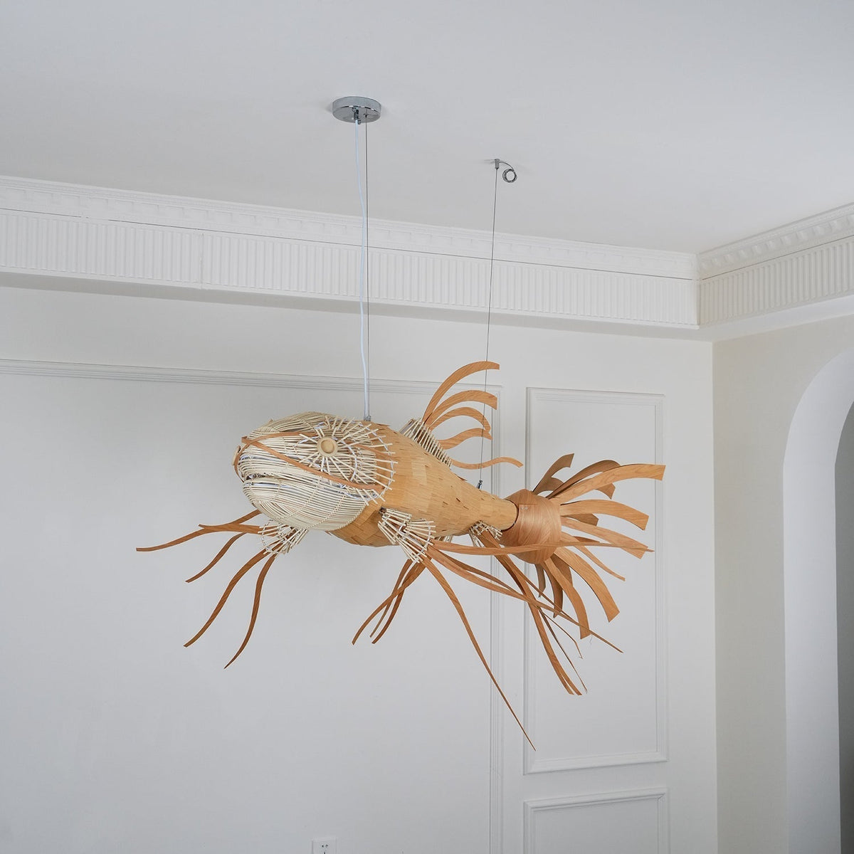 KOI Chandelier Wooden Fish Handmade