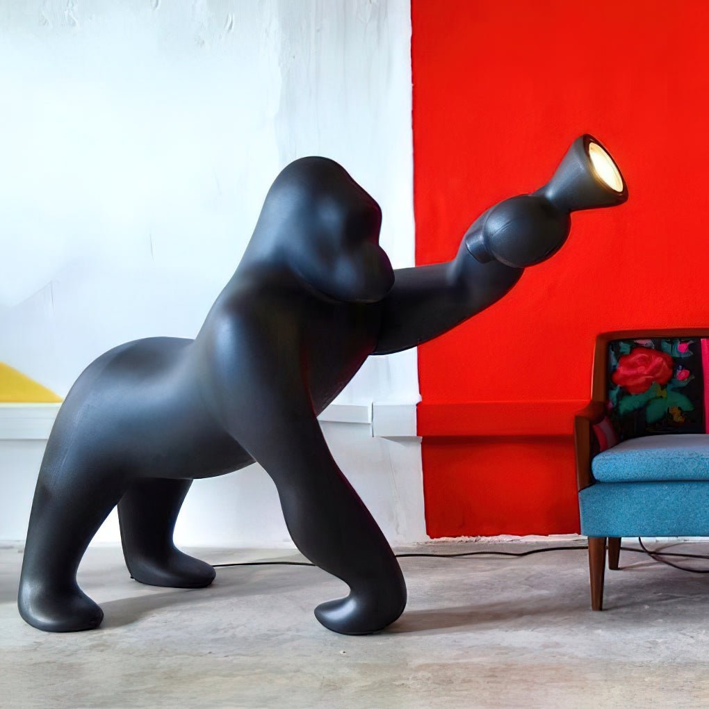 Zasolil Artistic Resin Gorilla Floor Lamp