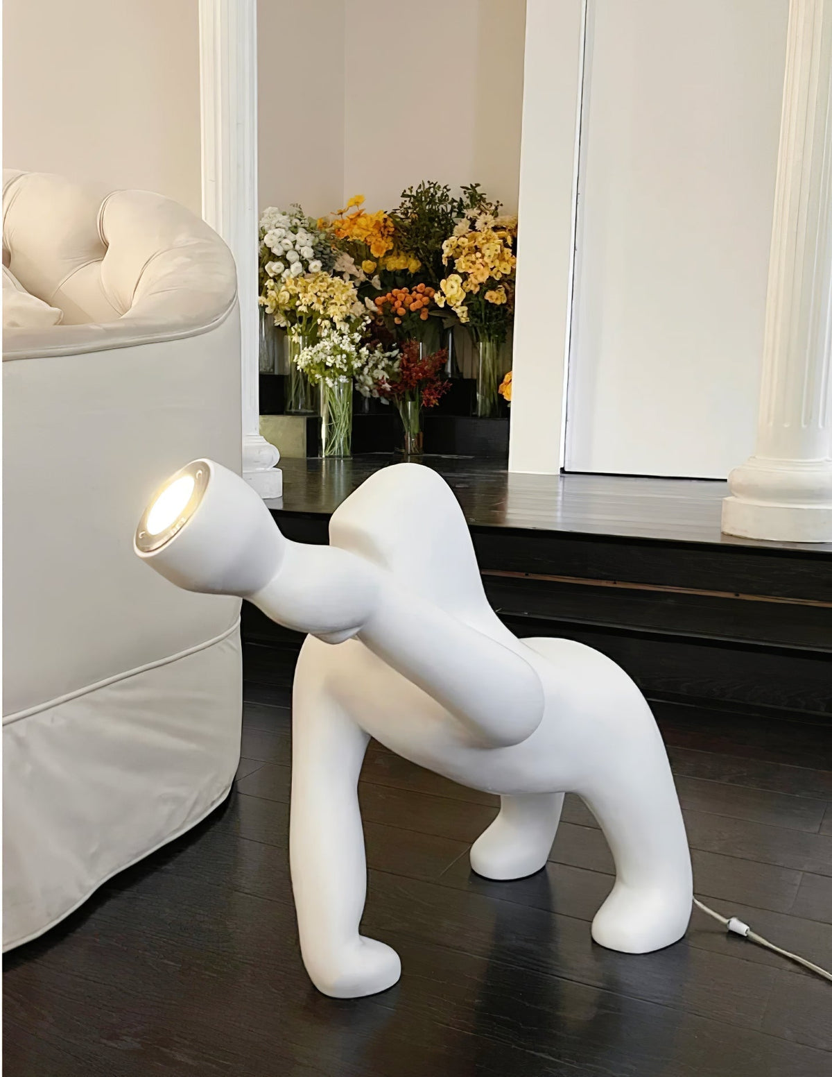Zasolil Artistic Resin Gorilla Floor Lamp