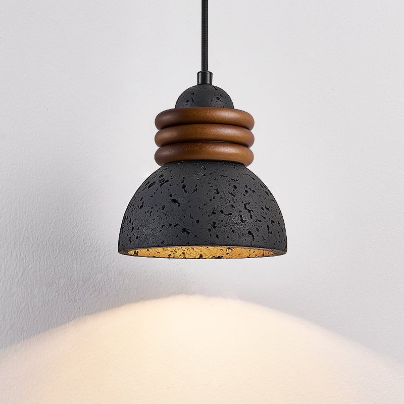 Riso Ring Black Travertine Pendant Lamp