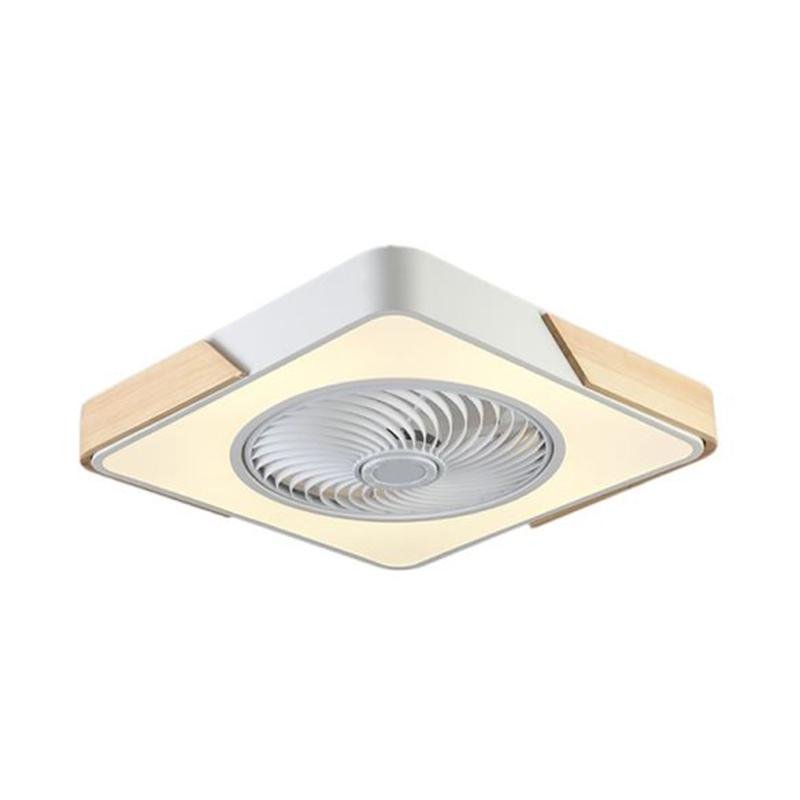 21'' LED Round Square Flush Mount Bladeless Ceiling Fan Lights - Lamp Outdoor
