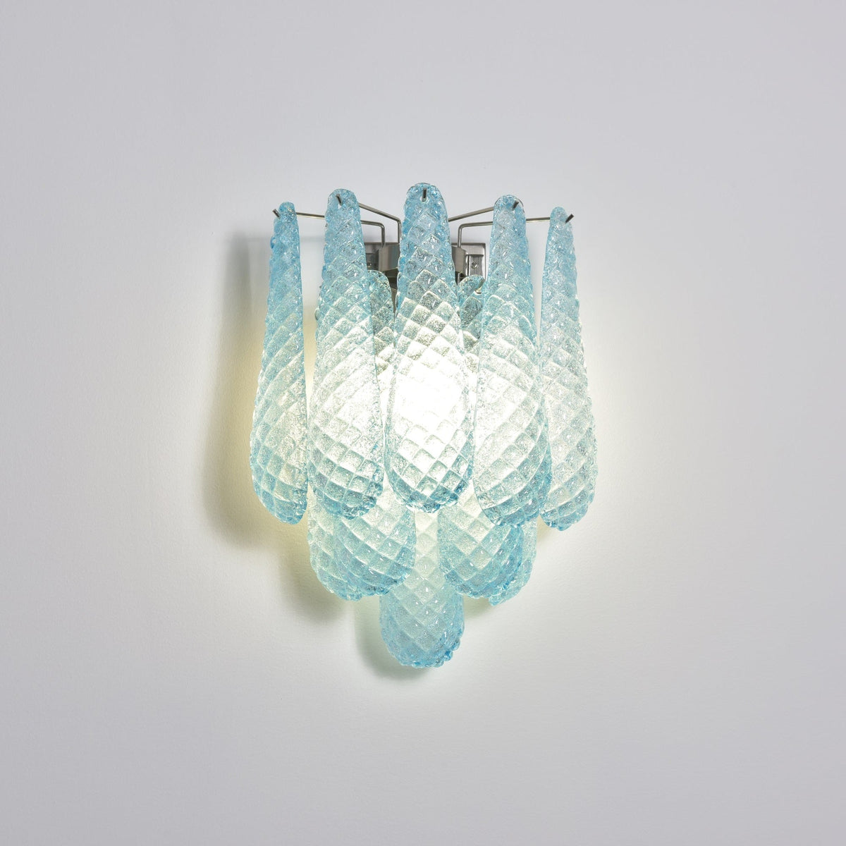 Liorelaria Wall Lamp Pink Teardrop Glass Floral Artistic