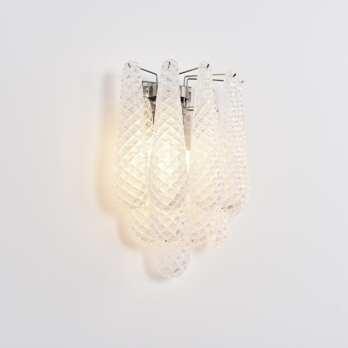 Liorelaria Wall Lamp Pink Teardrop Glass Floral Artistic