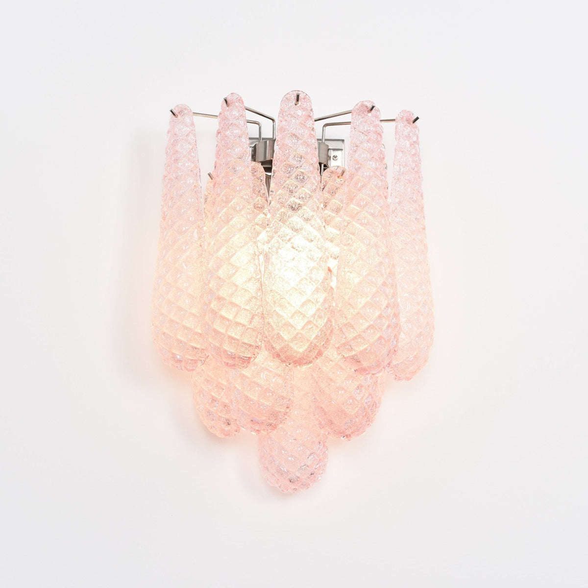 Liorelaria Wall Lamp Pink Teardrop Glass Floral Artistic