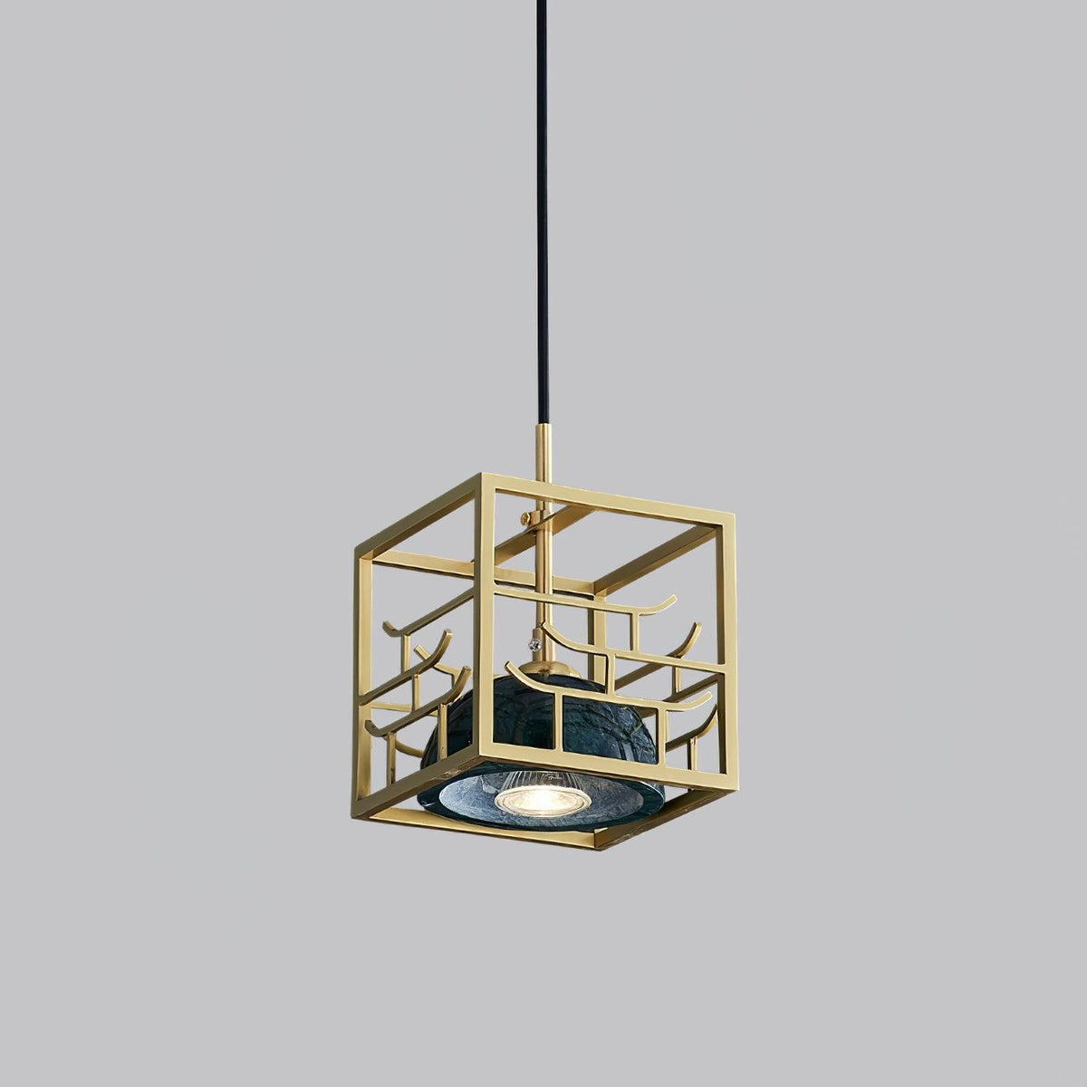 Cubo Modern Brass Pendant Lamp