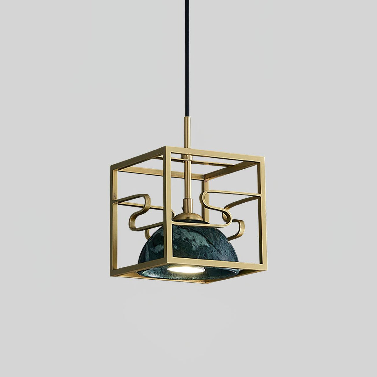 Cubo Modern Brass Pendant Lamp