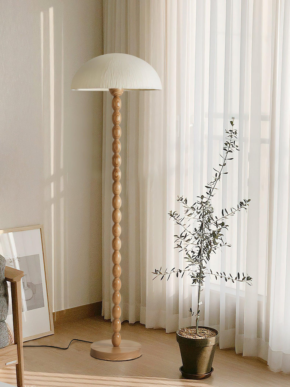 Lyliril Retro Wood Floor Lamp