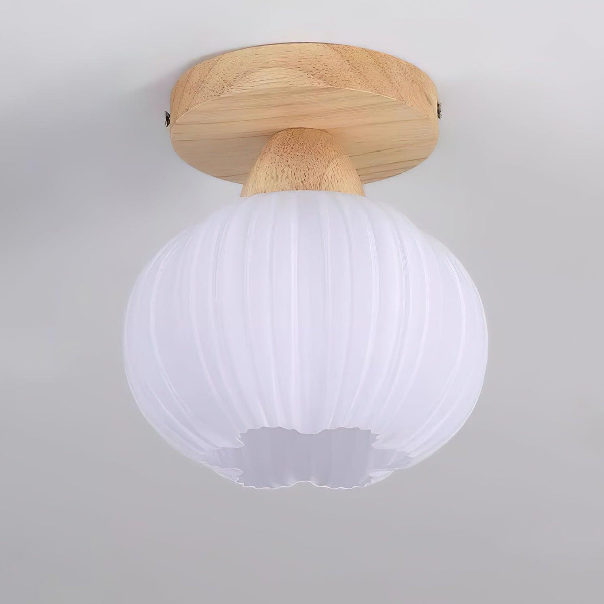 Dura Large Flower Bag Wood Ceiling Lamp