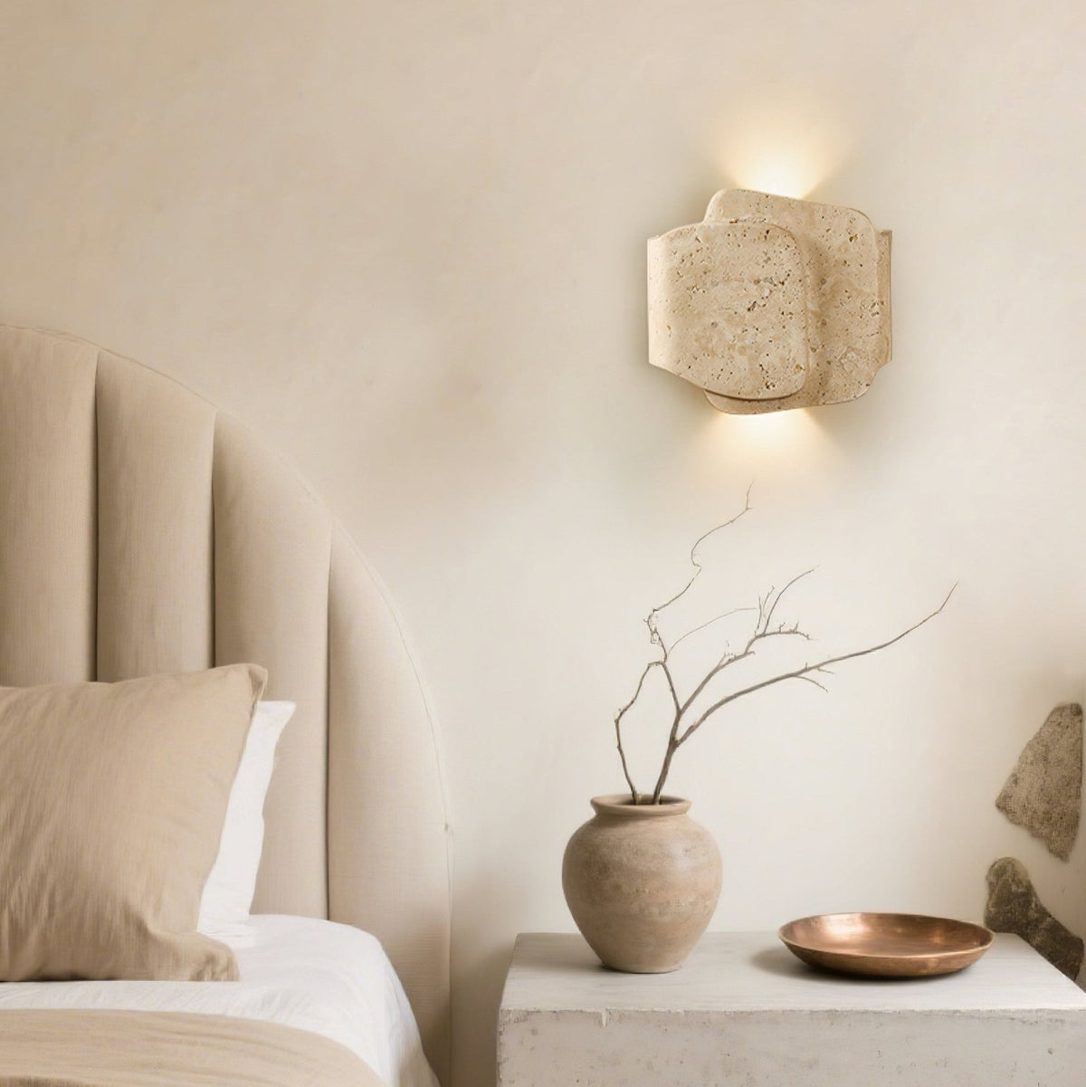 Qirven Travertine Wall Light
