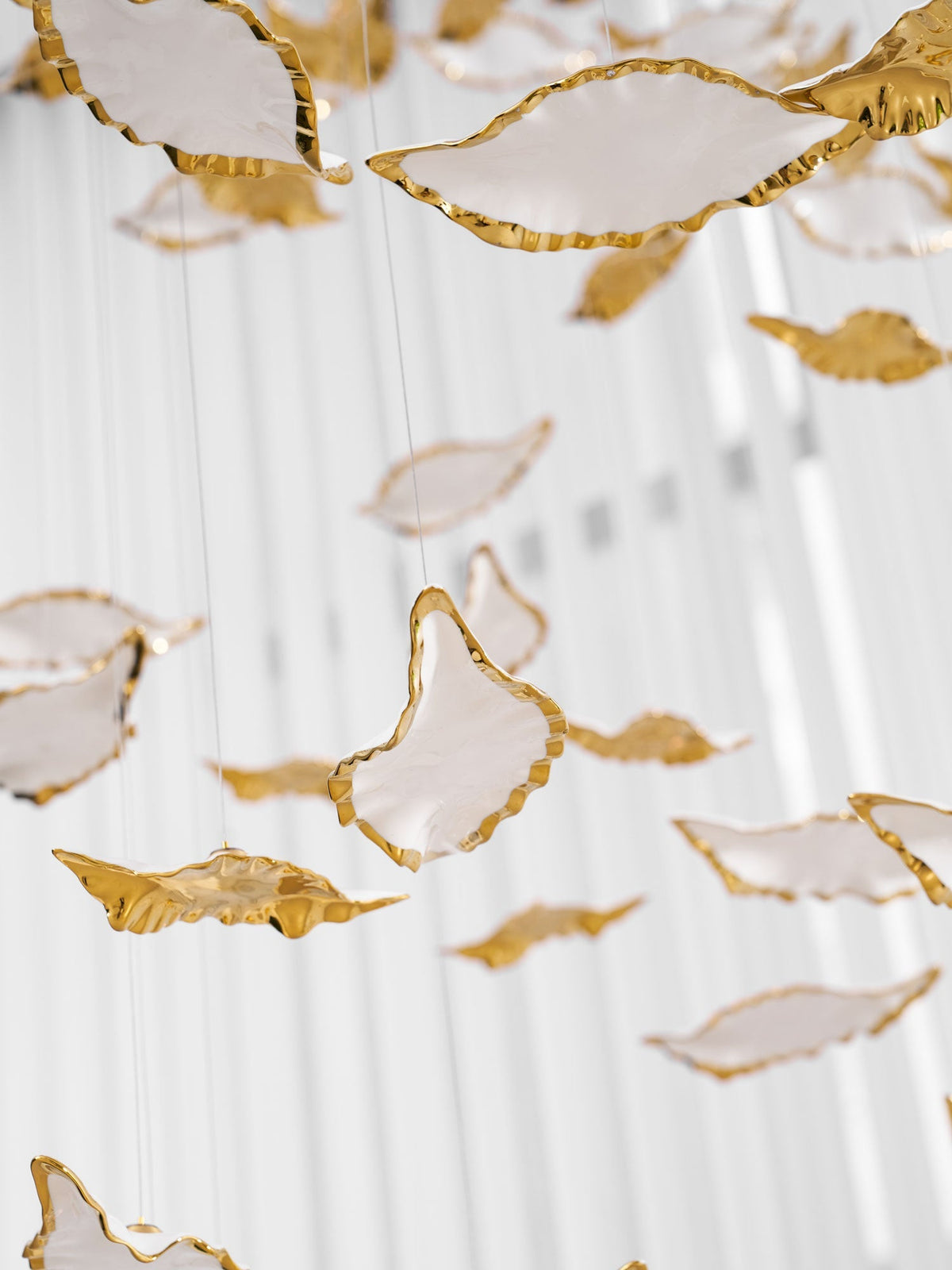 Fiva Leaf Twisted Sculptural Chandelier