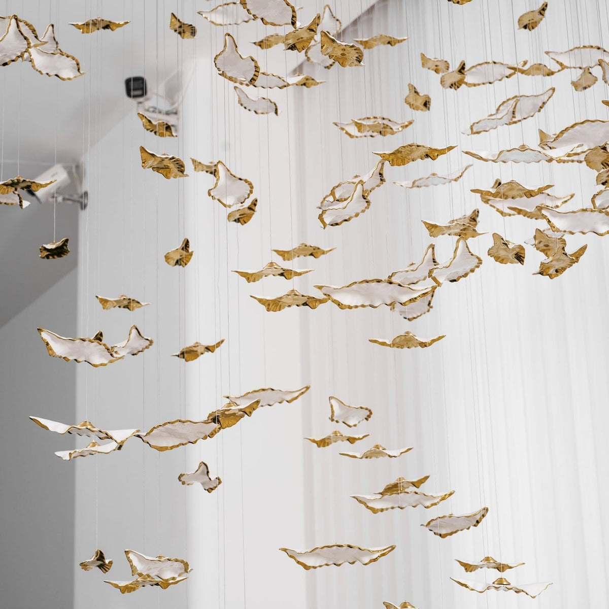 Fiva Leaf Twisted Sculptural Chandelier