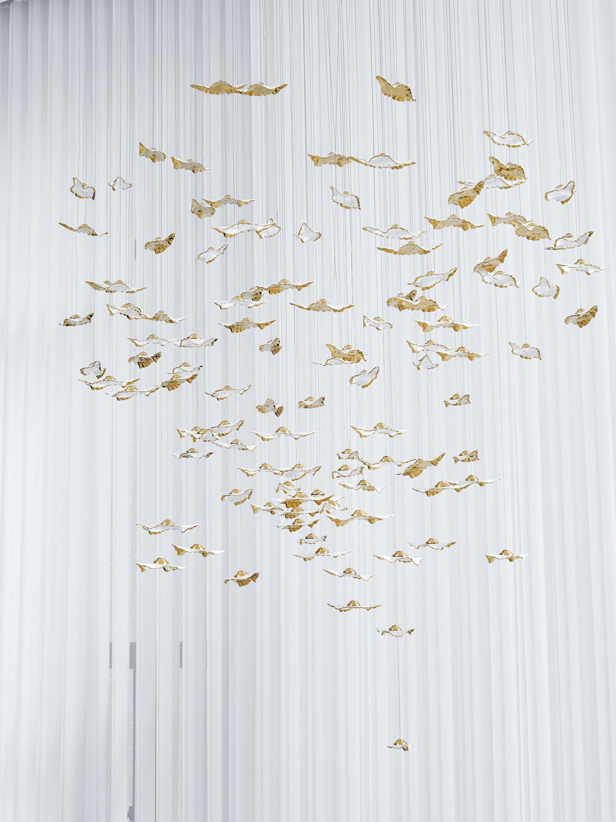 Fiva Leaf Twisted Sculptural Chandelier