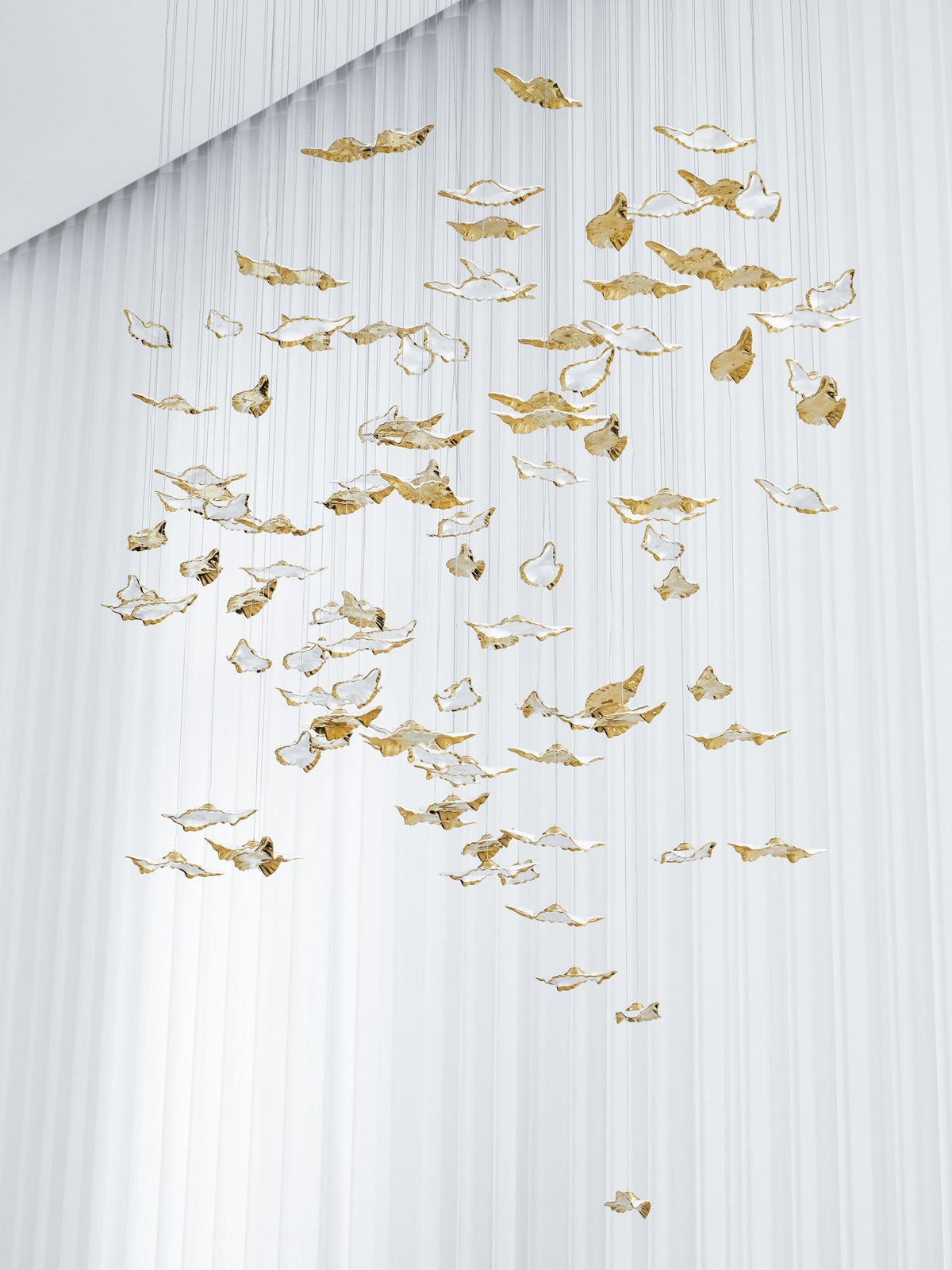 Fiva Leaf Twisted Sculptural Chandelier