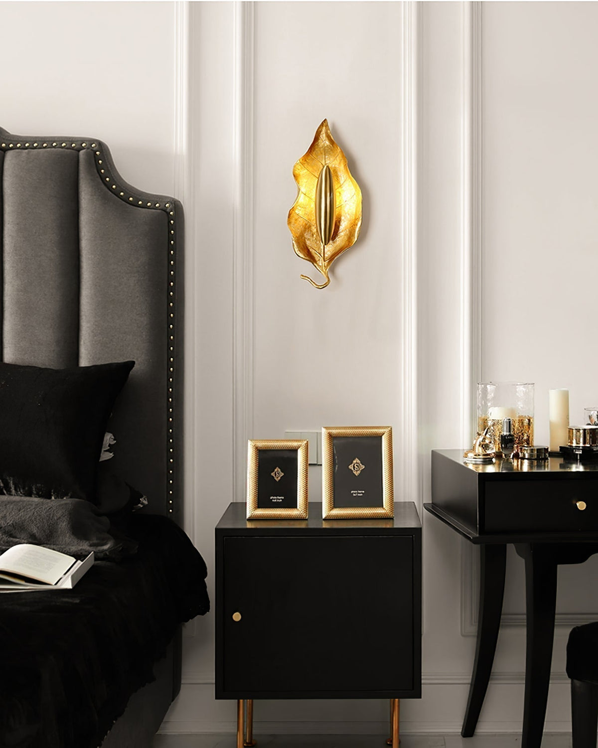 Corsel Nordic Art Leaf Brass Wall Lamp