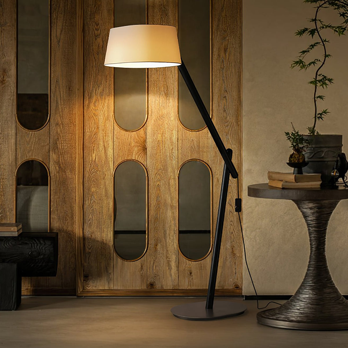 Cethar Scandinavian Fabric Floor Lamp