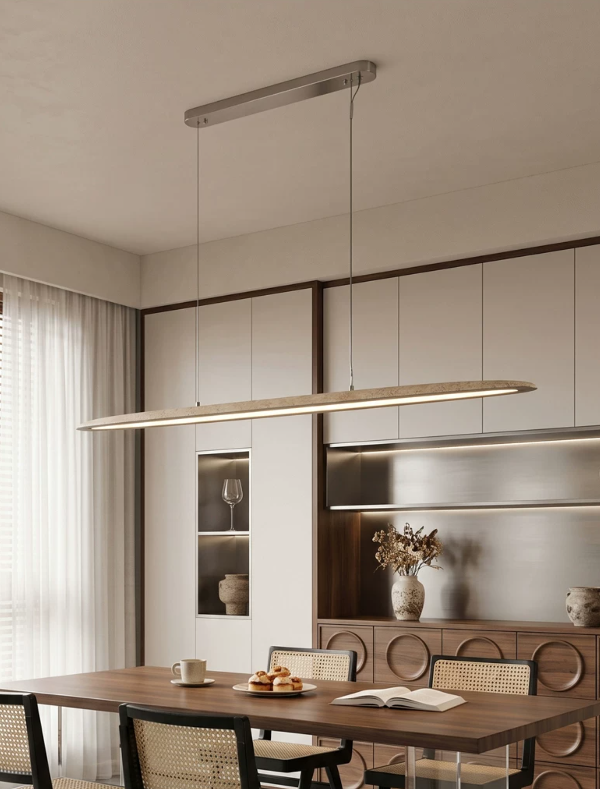 Keldenmere Travertine Linear Pendant Lamp
