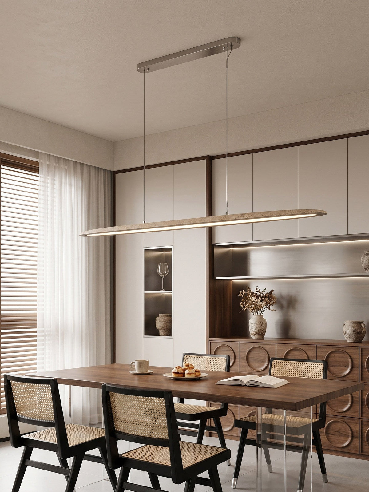 Keldenmere Travertine Linear Pendant Lamp