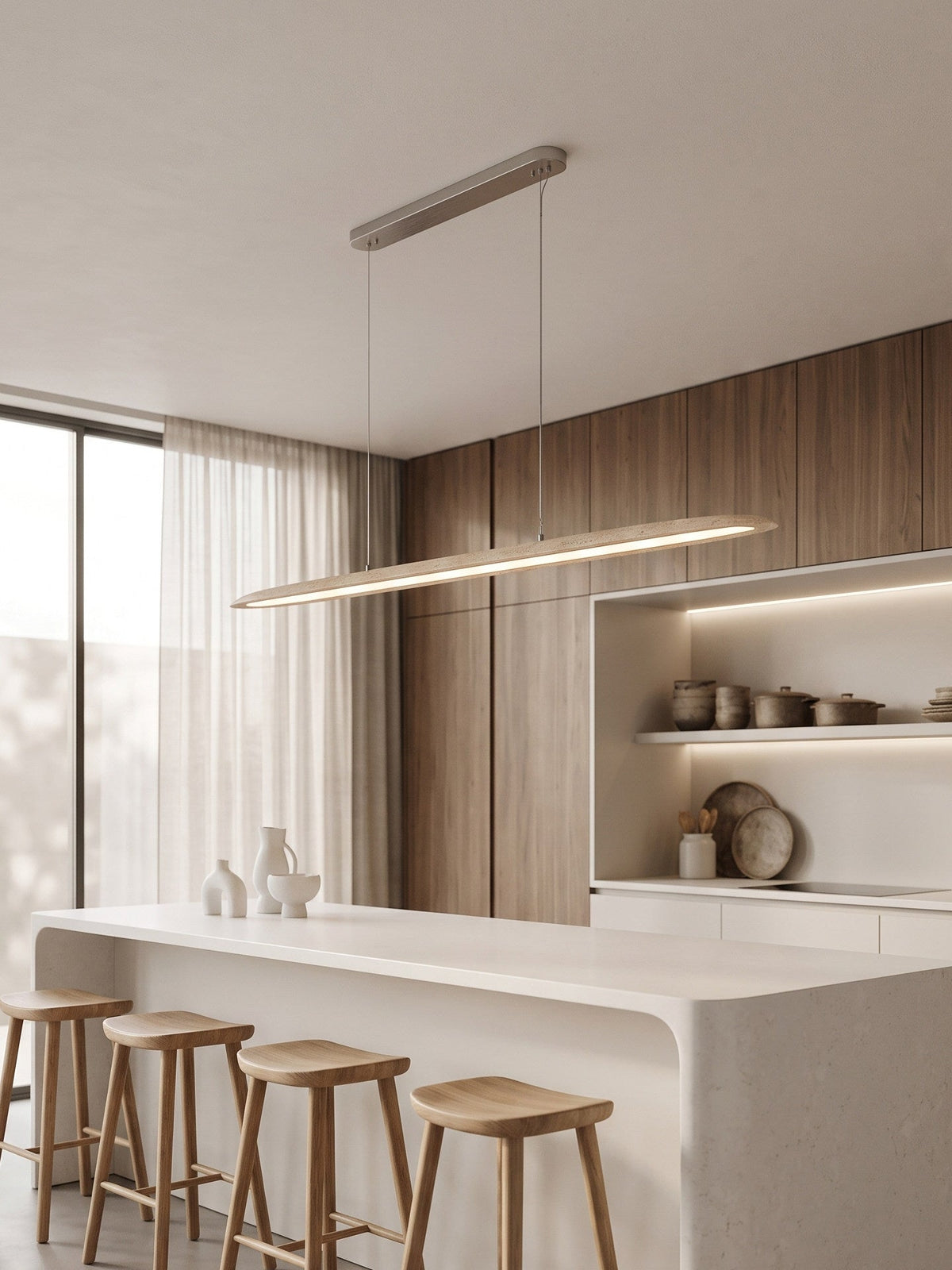 Keldenmere Travertine Linear Pendant Lamp