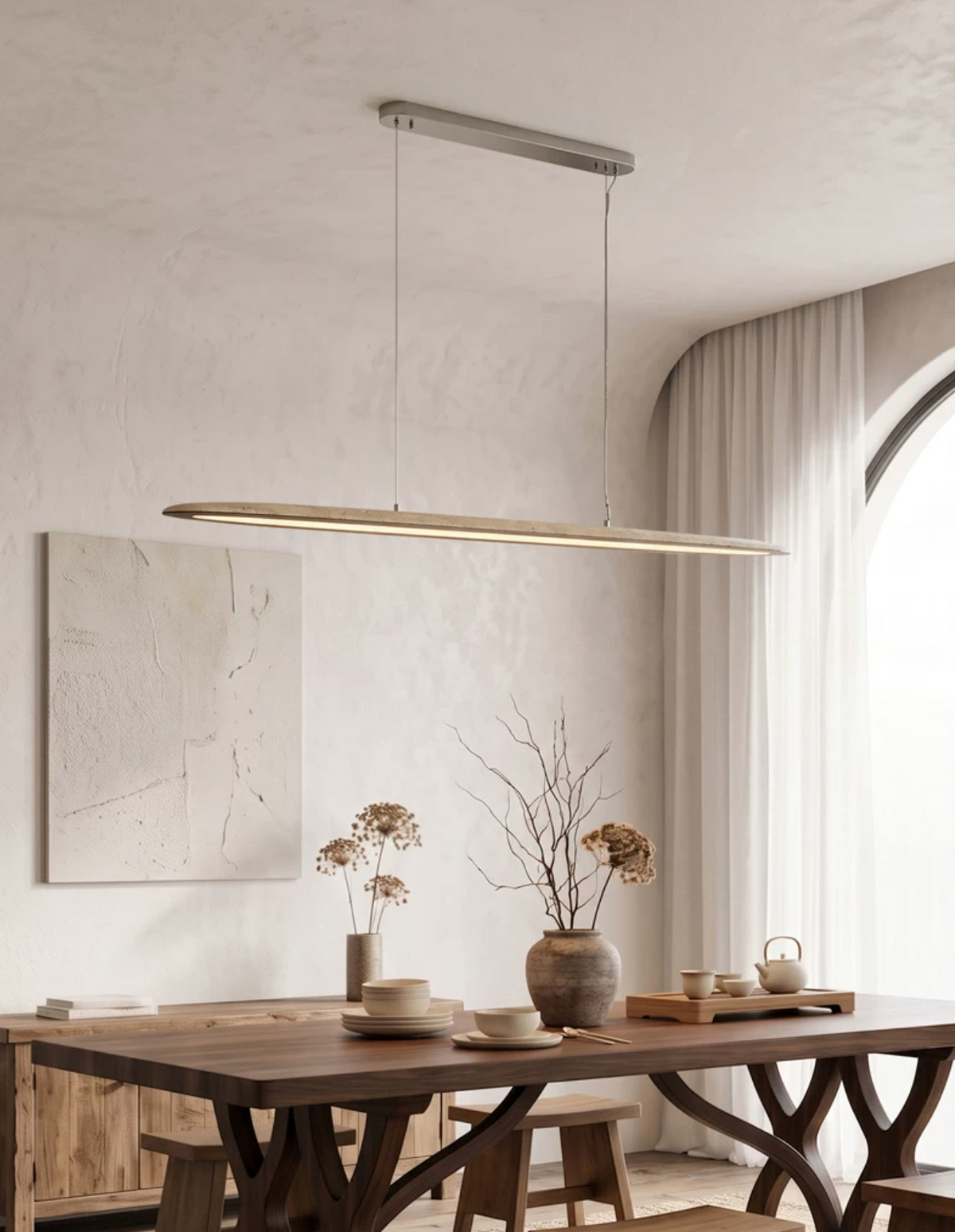 Keldenmere Travertine Linear Pendant Lamp
