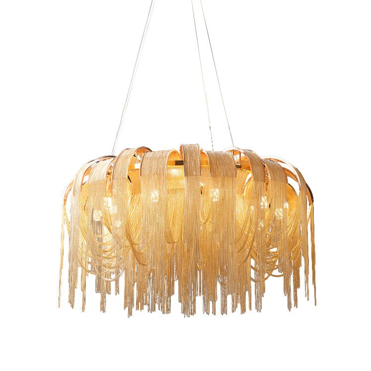 Tarien Chandelier Layered Chain Nickel Luxury