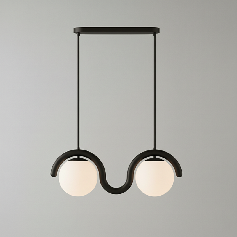 Alden Modern Metal Glass Linear Chandelier