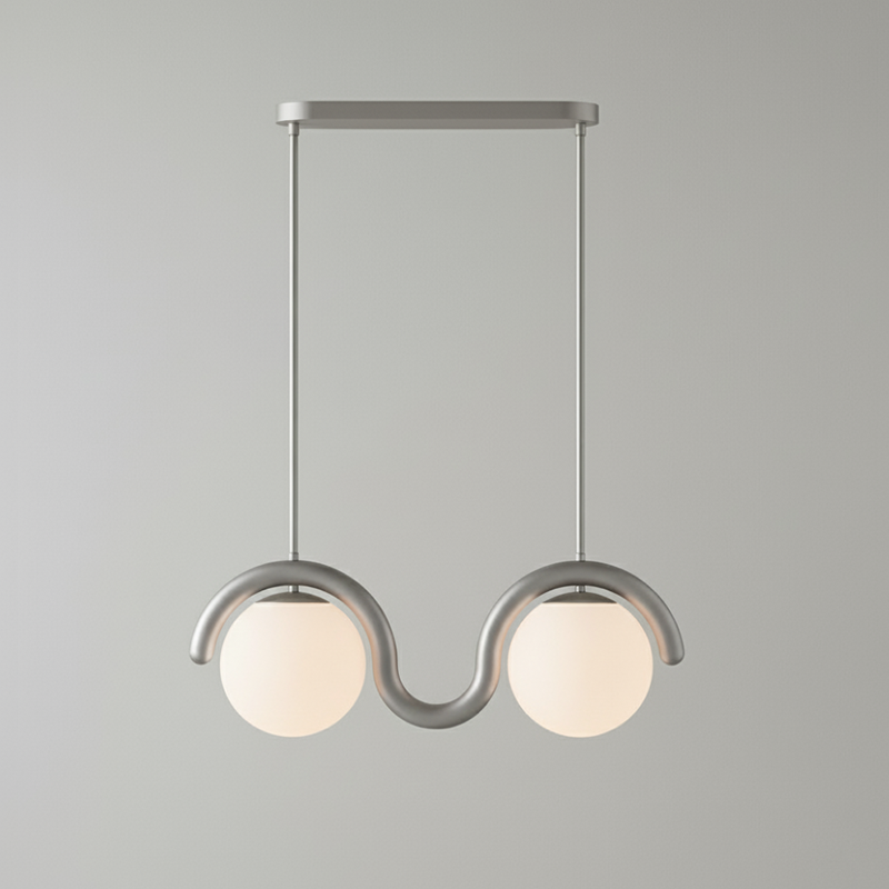 Alden Modern Metal Glass Linear Chandelier