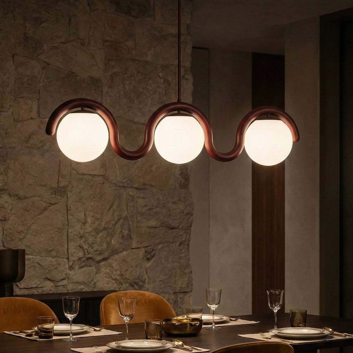 Ashcombe Opal Glass Linear Chandelier