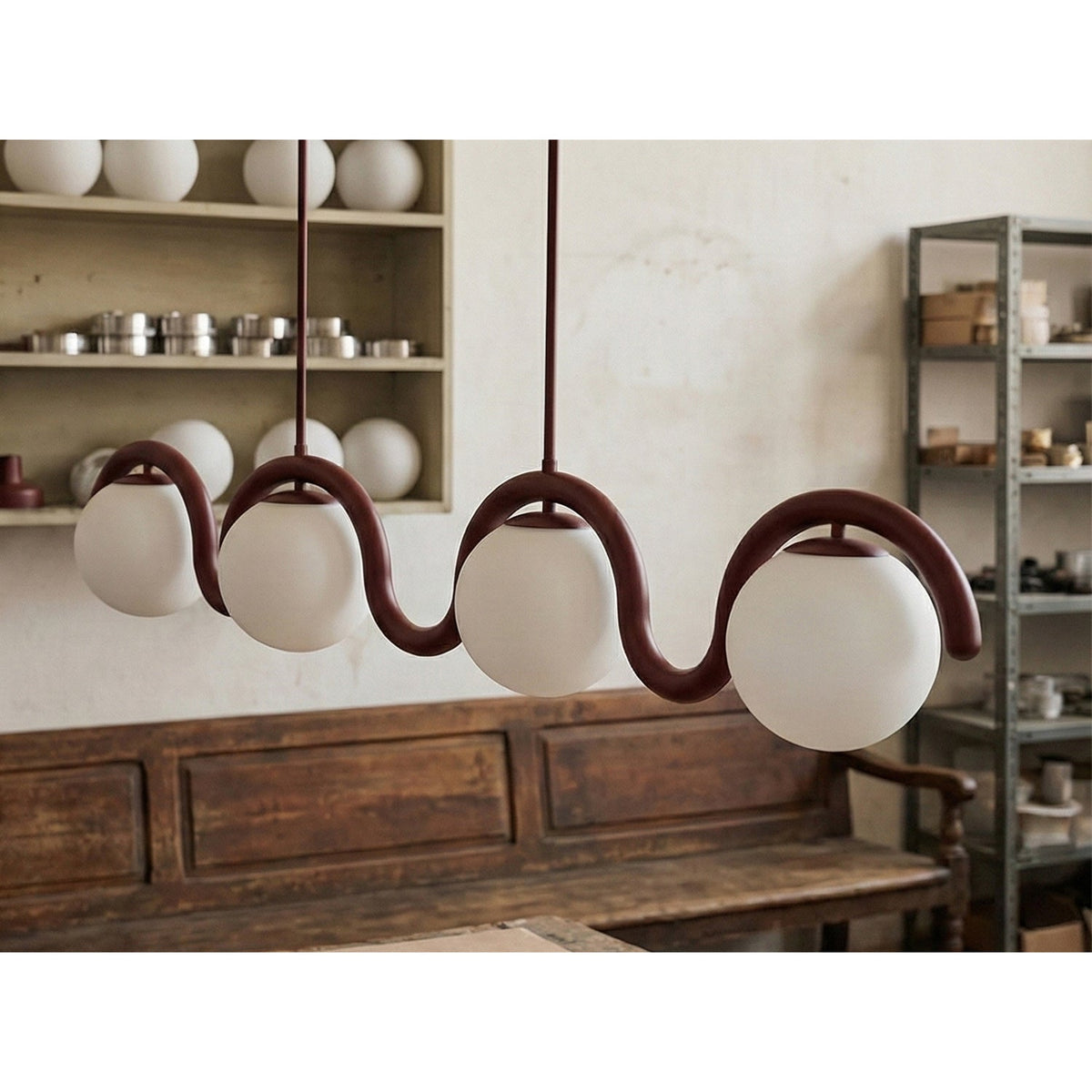 Ashcombe Opal Glass Linear Chandelier