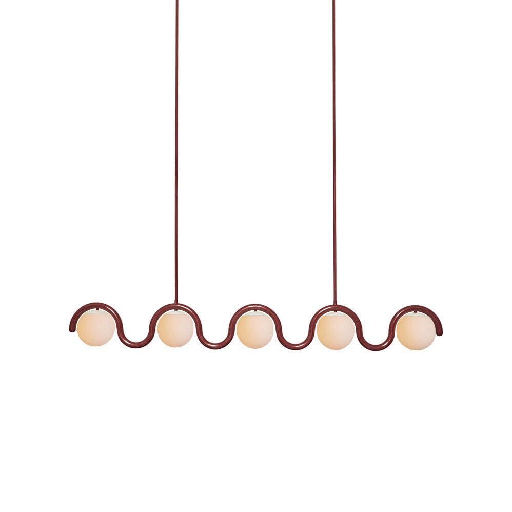 Alden Modern Metal Glass Linear Chandelier