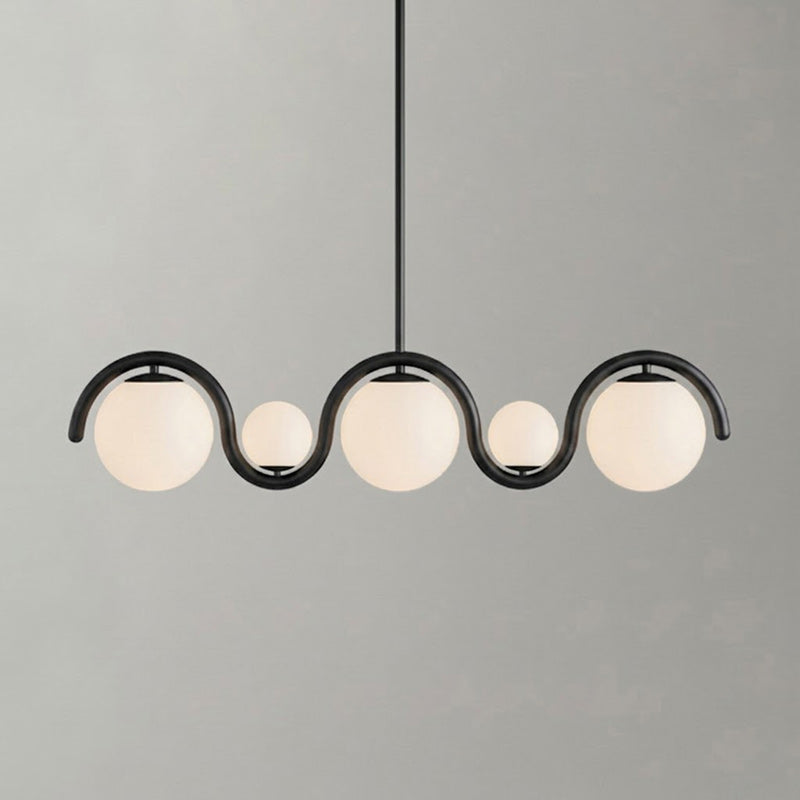 Ashcombe Opal Glass Linear Chandelier