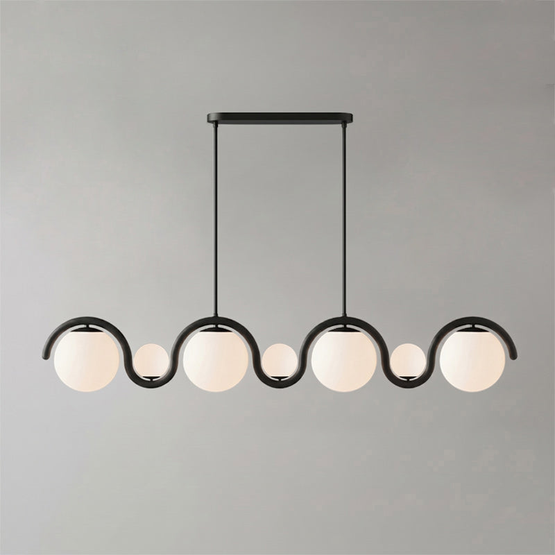 Ashcombe Opal Glass Linear Chandelier