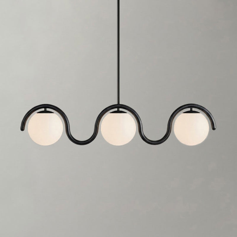 Ashcombe Opal Glass Linear Chandelier