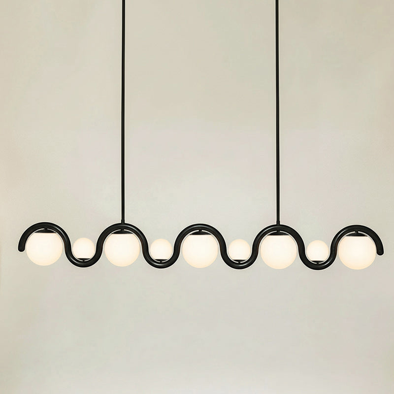 Ashcombe Opal Glass Linear Chandelier