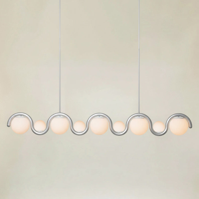 Ashcombe Opal Glass Linear Chandelier