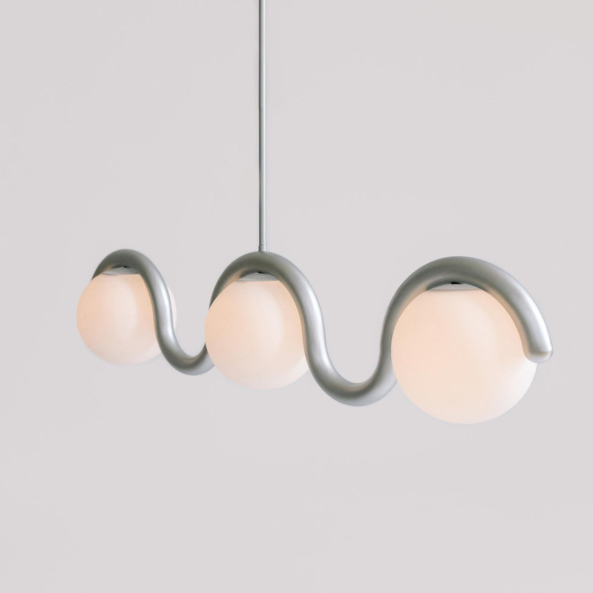 Alden Modern Metal Glass Linear Chandelier