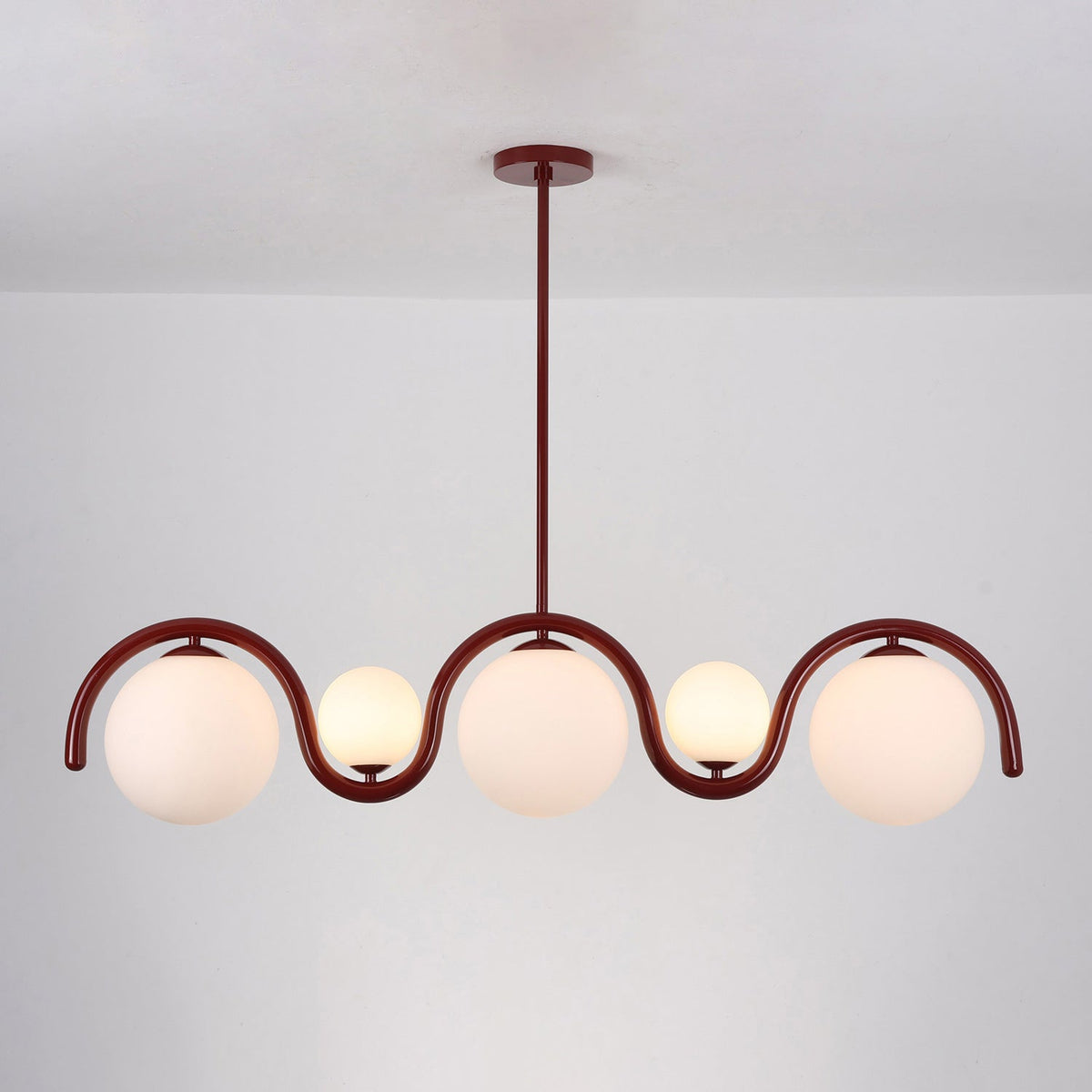 Ashcombe Opal Glass Linear Chandelier